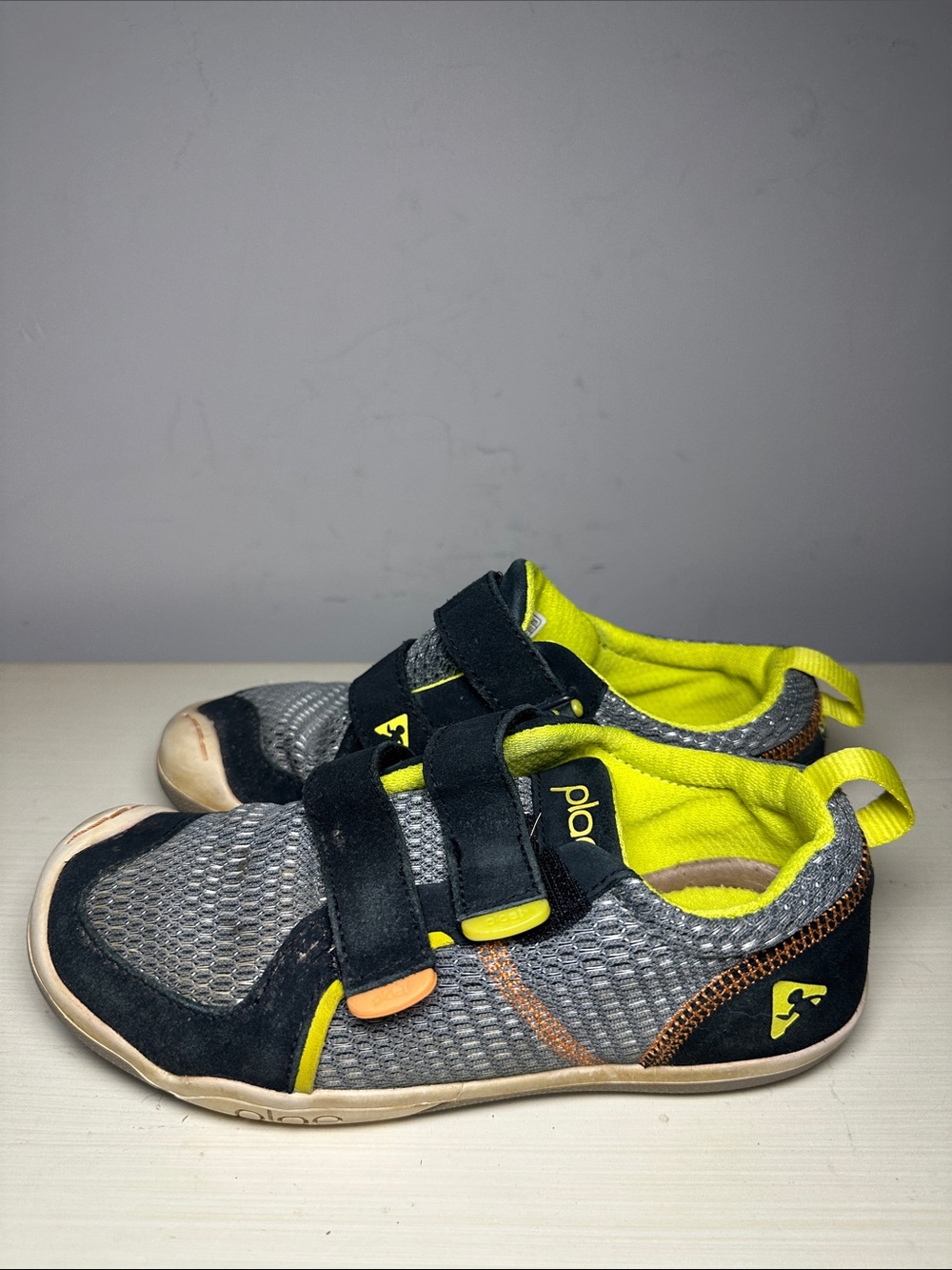 PLAE TY moon walk Lightweight black Gray and Neon Yellow Active Sneakers